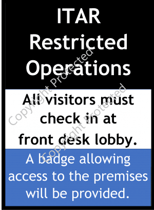 Lobby ITAR Sign